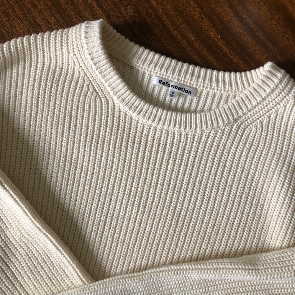 Reformation Cotton Ivory Sweater - size Small